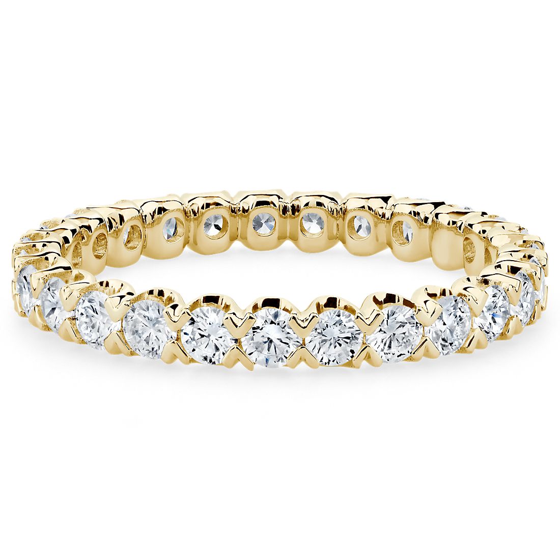 V-Claw Pavé Diamond Eternity Ring in 14k Yellow Gold (0.82 ct. tw.)