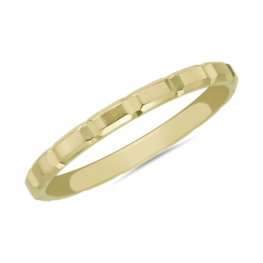 Vertical Bevel Stackable Stackable Ring in 14k Yellow Gold (2mm)