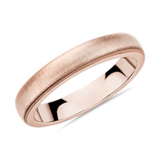 NEW Vertical Brushed Classic Wedding Band in 14k Rose Gold (3.5mm)