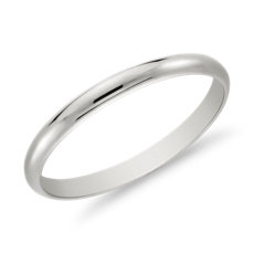 18k 白金经典结婚戒指（2 毫米）