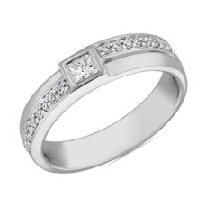 Anneau diamant taille princesse serti droit ZAC ZAC POSEN en or blanc 14 carats(1/3 carat, poids total)