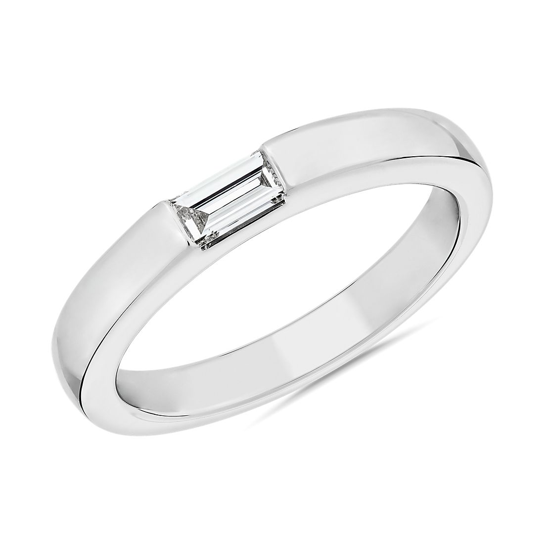 ZAC ZAC POSEN East West Single Baguette Diamond Ring in Platinum (2.6 mm, 1/6 ct. tw.)