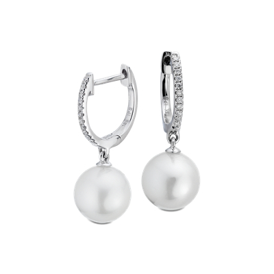 white pearl earrings