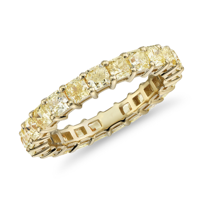 RadiantCut Yellow Diamond Eternity Ring in 18k Yellow Gold (2 1/2 ct. tw.) Blue Nile