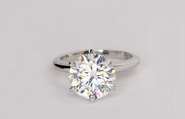 Classic Six-Prong Solitaire Engagement Ring in Platinum set with a 3.67 Carat flawless, ideal-cut round diamond Classic Six-Prong Solitaire Engagement Ring in Platinum set with a 3.67 Carat flawless, ideal-cut round diamond