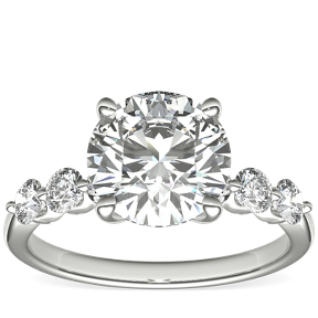 The Gallery Collection Floating Diamond Engagement Ring in Platinum
