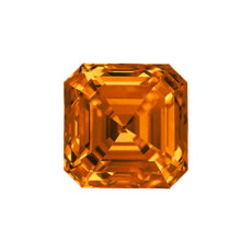 1.28 quilates de color intenso Naranja amarillento amarronado Diamante de talla Asscher