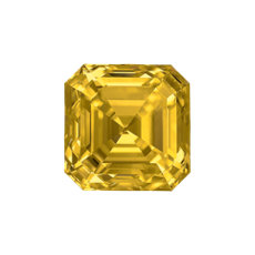2.53-Carat Vivid Orangy Yellow Asscher Cut Diamond