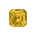 Asscher shape diamond selected with a vivid yellow color