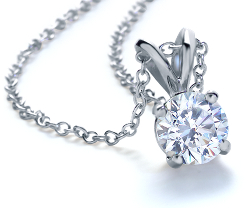 Diamond Solitaire Pendants in 14k White Gold