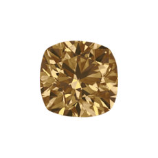 1.01 quilates marrón amarillento Diamante de talla cojín: