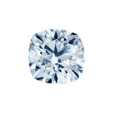 0.27 quilares azul Diamante de talla cojín: