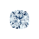 Cushion shape diamond with a fancy blue colour