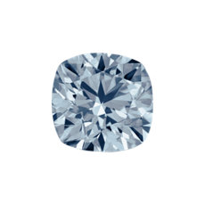 0.53-Carat Intense Blue Cushion Cut Diamond