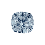 Cushion shape diamond with a intense blue colour