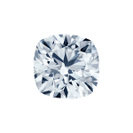 Cushion shape diamond with a very light blue colour