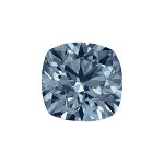 Cushion shape diamond with a vivid blue colour