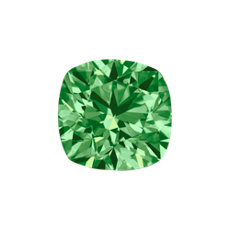 0.67 カラットの濃い グレーイエローグリーン クッションカットダイヤモンド