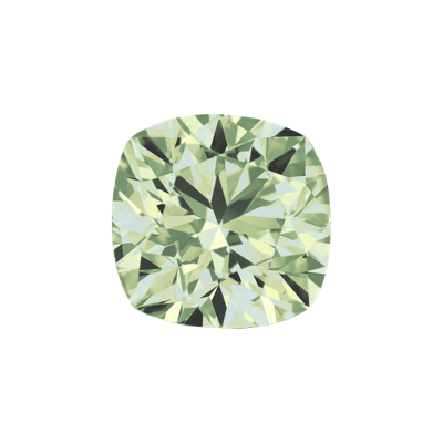 3.60-Carat Yellowish Green Cushion Cut Diamond