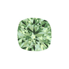 1.01-Carat Intense Bluish Green Cushion Cut Diamond