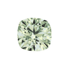 0.71 quilates verde amarillento claro Diamante de talla cojín: