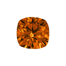 0,76-Carat Deep Brown Orange Cushion Cut Diamond