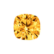 1.08 quilates Naranja amarillento intenso Diamante de talla cojín:
