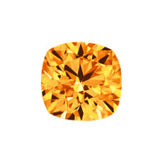 0.34-Carat Vivid Yellow-orange Cushion Cut Diamond