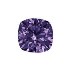 0.30-Carat Dark Gray-violet Cushion Cut Diamond