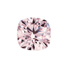 0.44 克拉棕紫粉红垫形钻石
