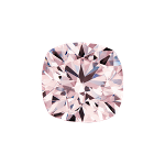 Cushion shape diamond with a fancy pink color