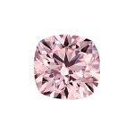 Cushion shape diamond with a intense pink color