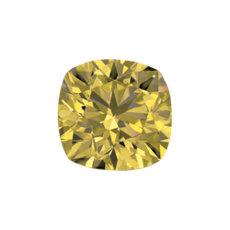 Diamant taille coussin : jaune 2,43 carats