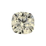 Cushion shape diamond with a faint yellow colour
