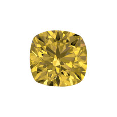 4,01-Carat Intense Yellow Cushion Cut Diamond