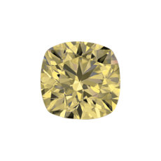 0,62 quilates amarillo claro Diamante de talla cojín: