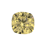 Cushion shape diamond with a light yellow colour
