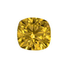 0.51 克拉鮮豔橙黃色墊形切割鑽石