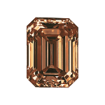 Emerald shape diamond with a dark brown colour