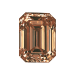 Emerald shape diamond with a deep brown colour
