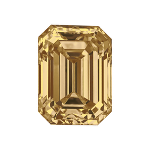 Emerald shape diamond with a fancy brown colour