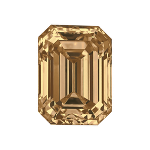 Emerald shape diamond with a intense brown colour