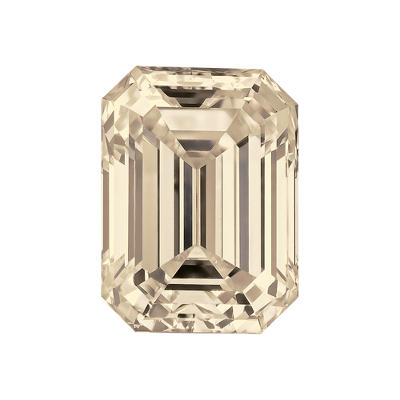 Diamante de talla esmeralda color Marrón rosáceo muy claro de 0.50 quilates