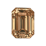 Emerald shape diamond with a vivid brown colour