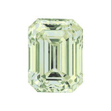 Diamante de talla esmeralda color verde amarillento grisáceo de 1.15 quilates