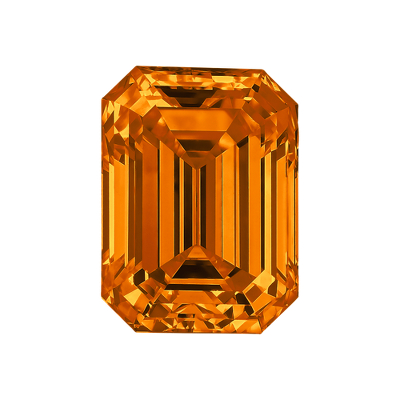 1.06 quilates de color intenso Naranja amarillento Diamante de talla esmeralda