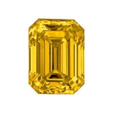 0.71-Carat Deep Brownish Yellow Emerald Cut Diamond