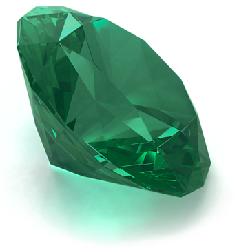 Round Emerald gemstone
