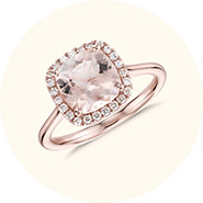 A rose gold and diamond engagement ring
