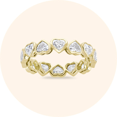 Bezel Heart Diamond Eternity Ring